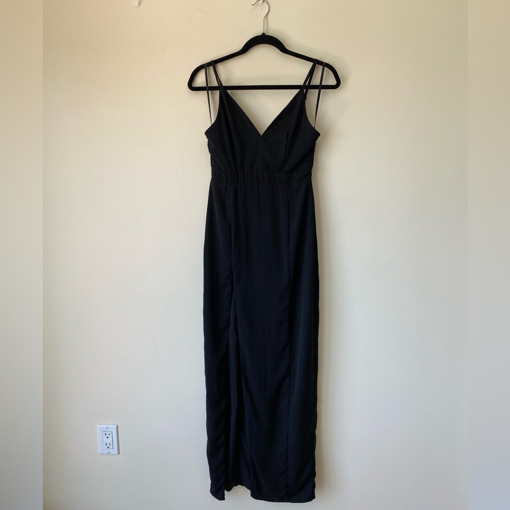 Black Spaghetti Strap Maxi Dress for Cocktail
